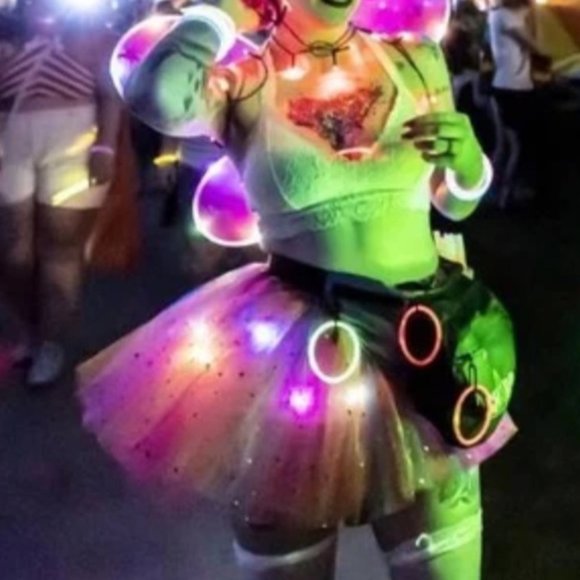 LED Rainbow Sparkle Tutu 4 Layer Light Up Tutu Rainbow Sparkle tutu Fairy Tutu - Picture 9 of 12